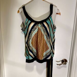 Multicolor Geometric Print Women's Top